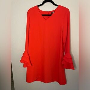 Sugar Lips Women Puff sleeve midi dress Orange size Medium